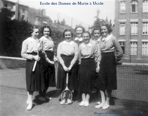 Partie de tennis à l'école des Dames de Marie à Uccle