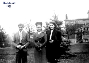 Sylvain, 'Yoly' et Marguerite Lauwers (18 ans), en 1939 dans leur propriété "Les Etangs"
