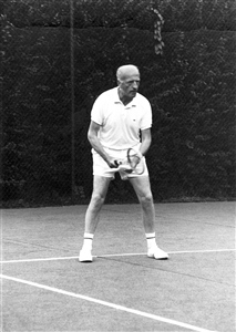 Jean Pepin au tournoi de tennis du Charlemagne, en août 1974  (il est agé de 64 ans)